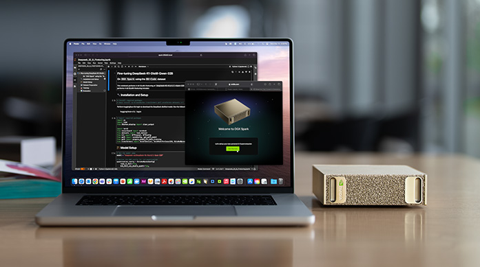 NVIDIA DGX Spark beside a laptop